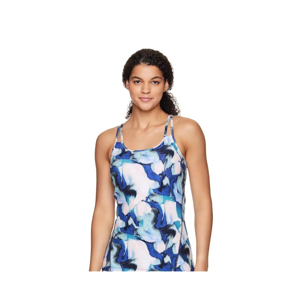 Top Tank Built-In Bra Gaiam OM-Dri Stretch Active Yoga XS watercolor-style Blue